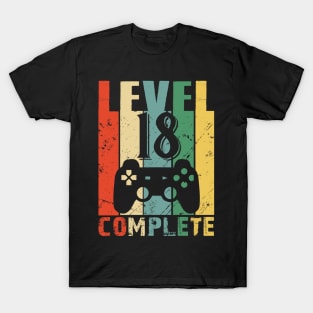 Vintage 18th Wedding Anniversary Level 18 Complete Video Gamer T-Shirt